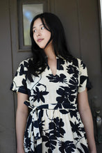 Load image into Gallery viewer, Alice Tie Waist Dress Black Ivory 
