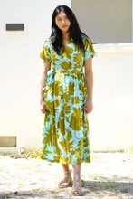 Load image into Gallery viewer, Alice Tie Waist Dress Turquoise Olive
