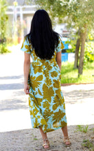 Load image into Gallery viewer, Alice Tie Waist Dress Turquoise Olive
