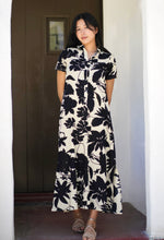Load image into Gallery viewer, Carrie Cotton Dress Black Ivory
