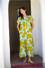 Load image into Gallery viewer, Carrie Cotton Dress Turquoise Olive
