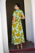 Load image into Gallery viewer, Carrie Cotton Dress Turquoise Olive

