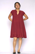 Load image into Gallery viewer, Aya Dobby Dress Maroon
