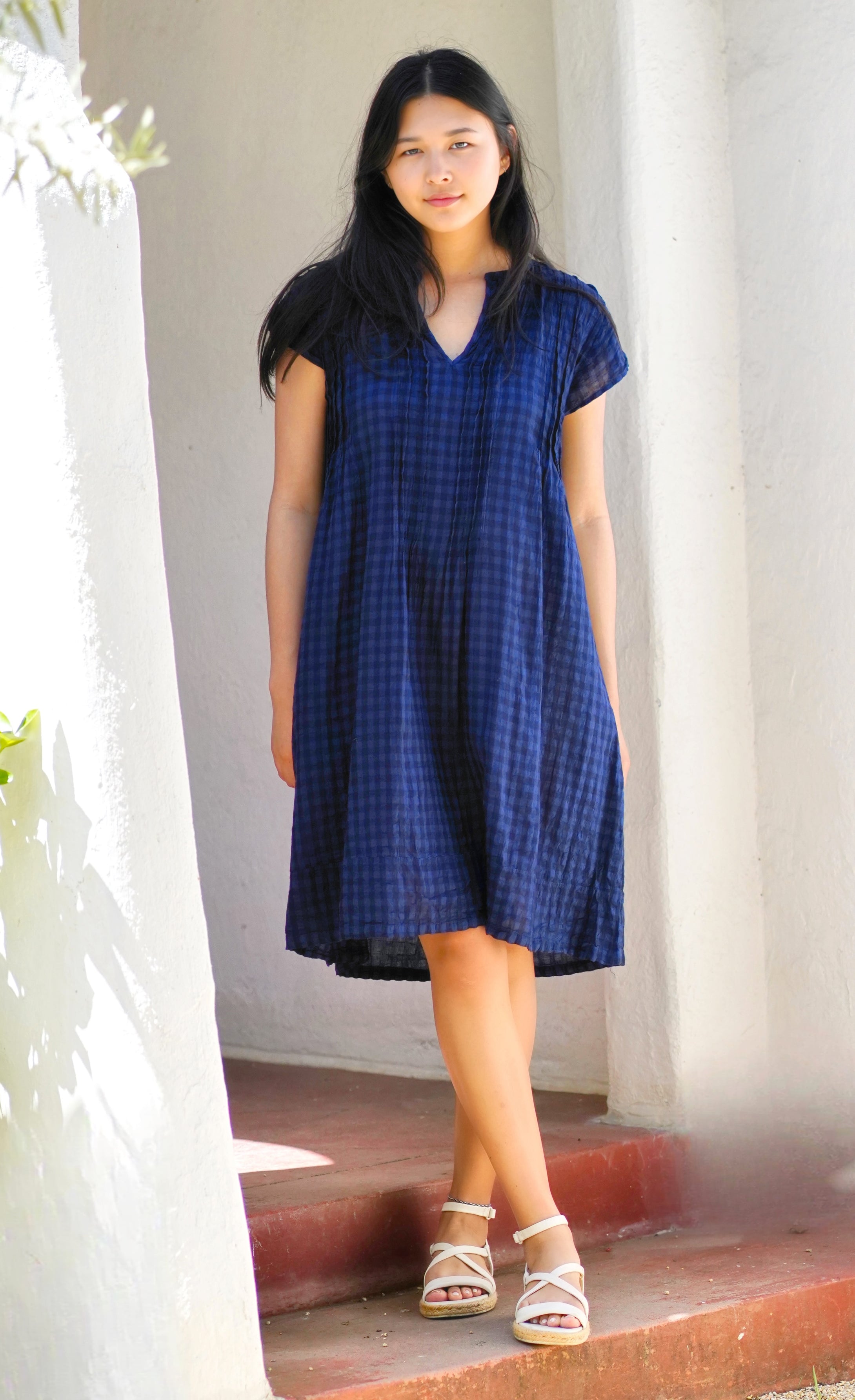 Aya Dobby Dress Navy