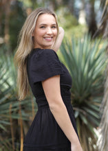 Load image into Gallery viewer, Suri Solid Smocked Waist Maxi Dress Black
