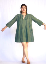 Load image into Gallery viewer, Bianca Cotton Tunic Dress Green
