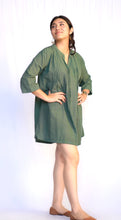 Load image into Gallery viewer, Bianca Cotton Tunic Dress Green
