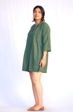 Load image into Gallery viewer, Bianca Cotton Tunic Dress Green
