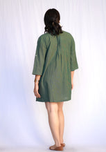 Load image into Gallery viewer, Bianca Cotton Tunic Dress Green
