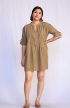 Load image into Gallery viewer, Bianca Cotton Tunic Dress Taupe
