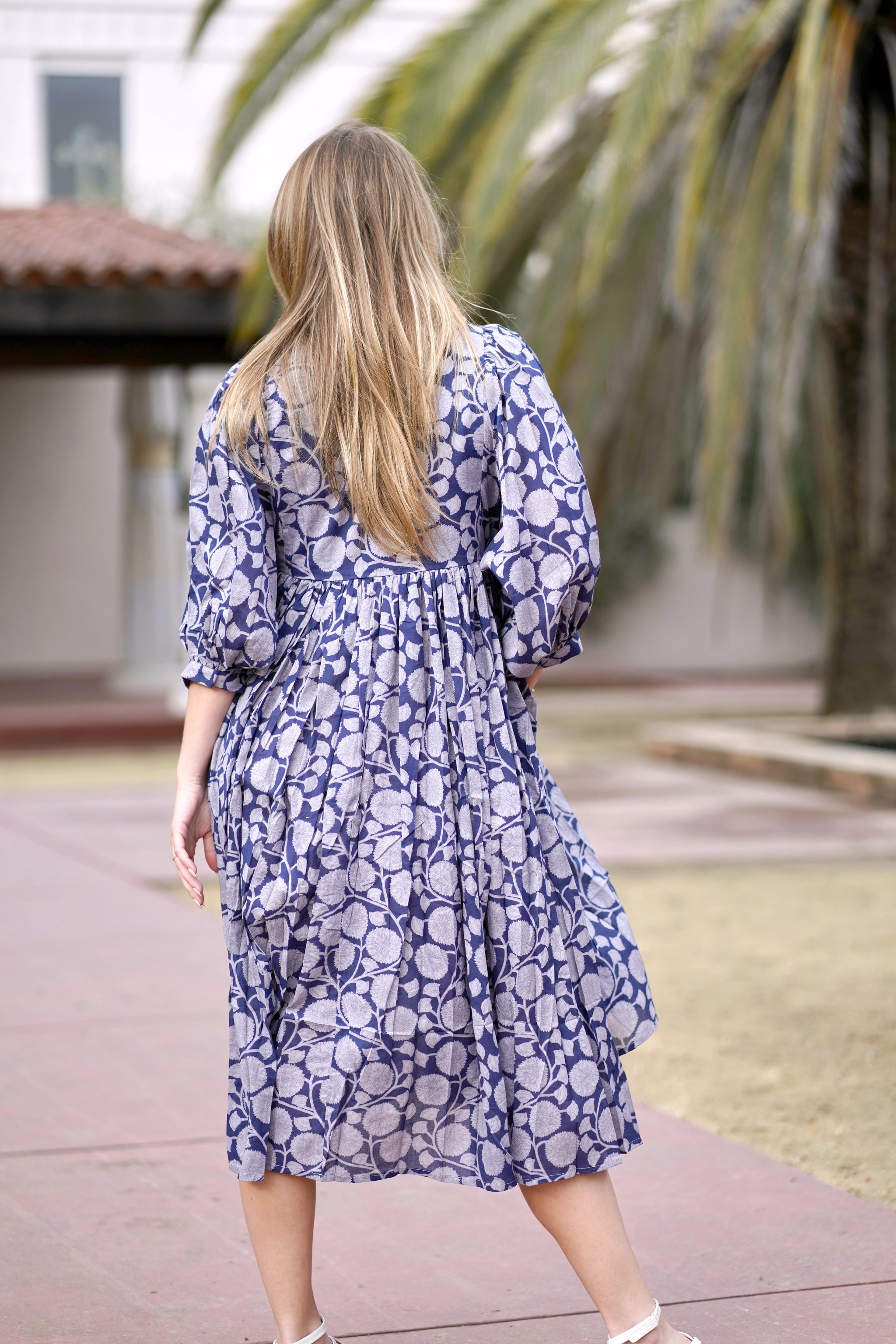 Mylah Midi Dress Navy (Blue Grey) Dolma Mylah Midi Dress Navy (Blue Grey) Dolma