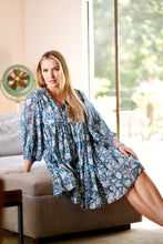 Load image into Gallery viewer, Raya Block Printed Mini Dress- Teal
