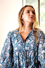 Load image into Gallery viewer, Raya Block Printed Mini Dress- Teal

