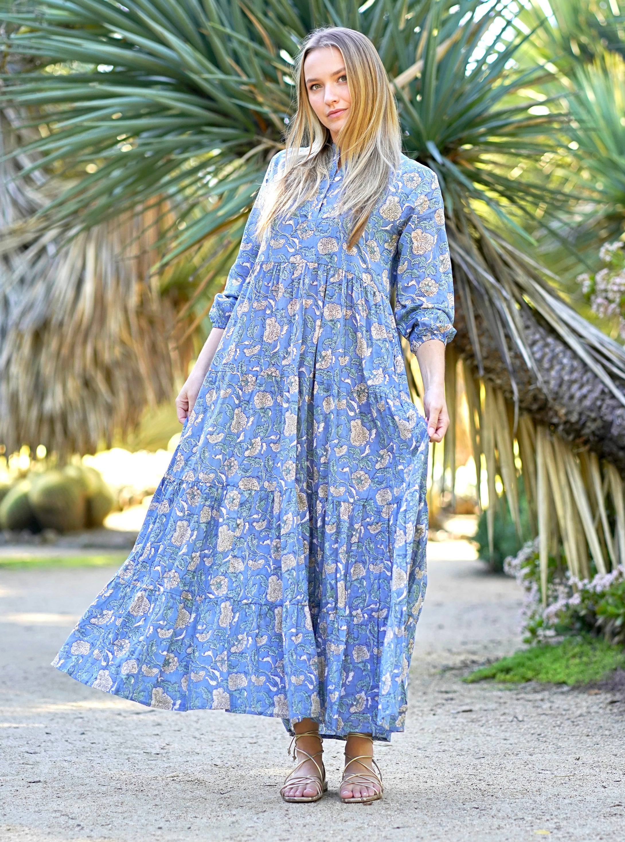 Callie Maxi Dress Blue Green