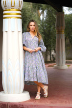 Load image into Gallery viewer, Mylah Midi Dress Block Printed Olive Navy
