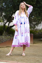 Load image into Gallery viewer, Mylah Midi Dress Block Printed White Multi
