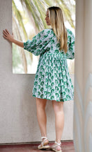 Load image into Gallery viewer, Raya Block Printed Mini Dress-  Green

