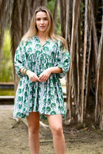Load image into Gallery viewer, Raya Block Printed Mini Dress-  Green
