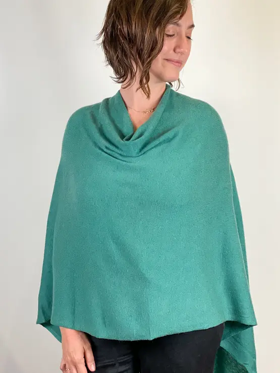 Cashmere Poncho-Jade