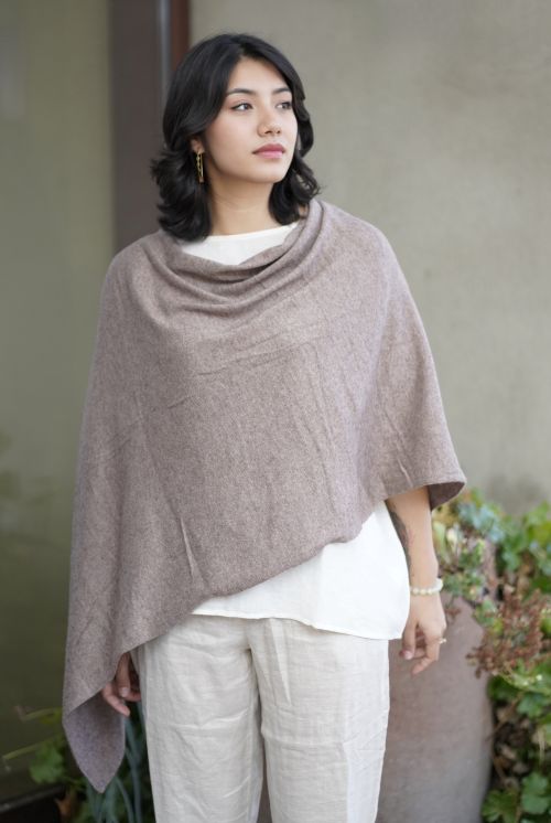 Cashmere Poncho- Mocha