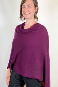 Cashmere Poncho-Eggplant