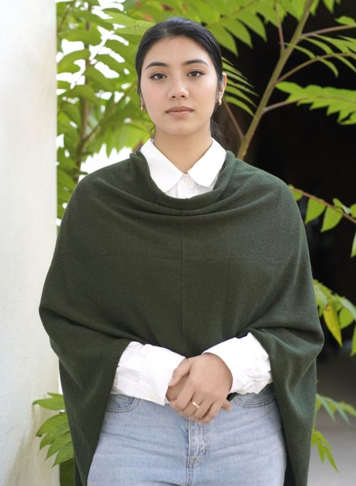 Cashmere Poncho-Seaweed