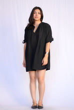 Load image into Gallery viewer, Bianca Cotton Tunic Dress Black
