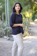 Load image into Gallery viewer, Coralee Cotton Gauze Top-Black
