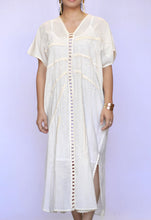 Load image into Gallery viewer, Dawn Eye Long Cutout Kaftan Dress Ivory 
