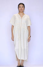 Load image into Gallery viewer, Dawn Eye Long Cutout Kaftan Dress Ivory 
