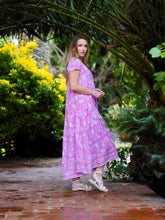 Load image into Gallery viewer, Amaryllis Maxi Dress Pink Block Printed

