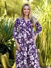 Load image into Gallery viewer, Elise Floral Print Maxi Dress Black White 
