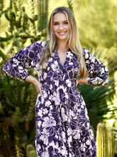 Load image into Gallery viewer, Elise Floral Print Maxi Dress Black White 
