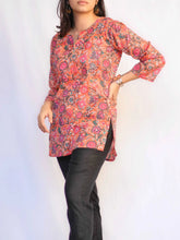 Load image into Gallery viewer, Relaxed Fit Cotton Tunic-Coral Teal
