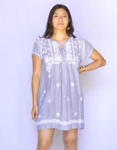 Load image into Gallery viewer, Embroidered Mini Dress - Stripe
