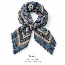 Load image into Gallery viewer, Tapestry Small Wool Printed Square Scarf
