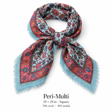 Load image into Gallery viewer, Tapestry Small Wool Printed Square Scarf
