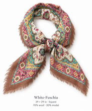 Load image into Gallery viewer, Tapestry Small Wool Printed Square Scarf

