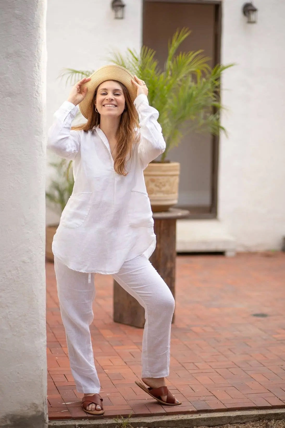 Jovie Linen Tunic w/ Emb. Details – Dolma Inc