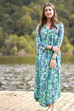 Load image into Gallery viewer, Calypso Dandelion Dress Green Blue
