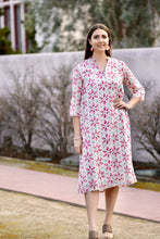 Load image into Gallery viewer, Heather Cotton Dress Blue
