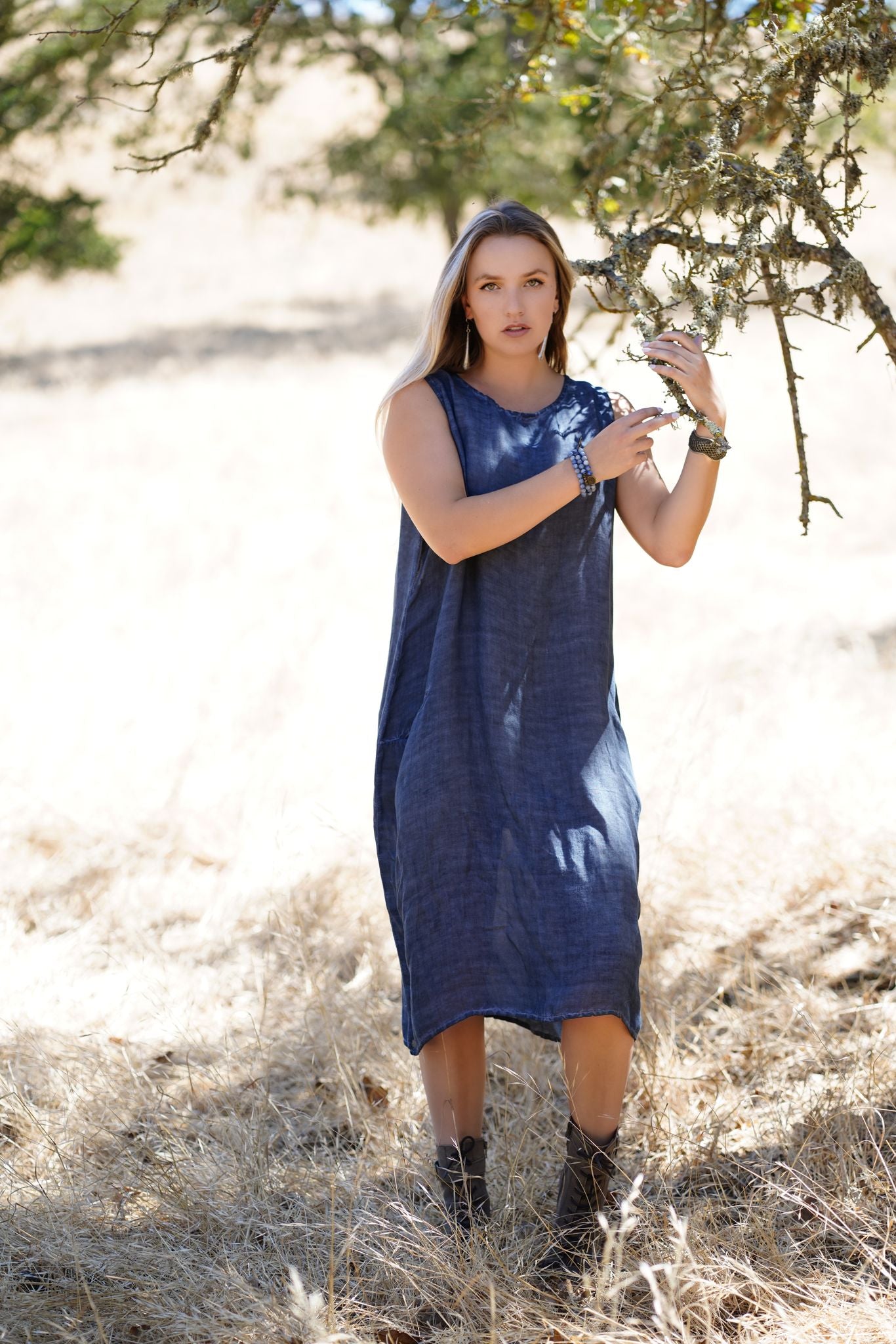 Anita Linen Sleeveless Dress Mustard Dolma Anita Linen Sleeveless Dress Mustard Dolma