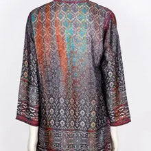 Load image into Gallery viewer, Charcoal Grey Silk Tunic / KDC Emb.
