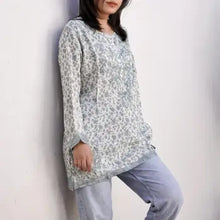 Load image into Gallery viewer, Dusty Blue Tunic / KDC Emb.
