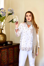 Load image into Gallery viewer, Jemima Double Gauze Block Printed Top Gold White
