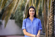 Load image into Gallery viewer, Allegra Coral Reef Print Tunic Shirt Blue
