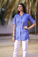Load image into Gallery viewer, Allegra Coral Reef Print Tunic Shirt Blue

