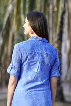 Load image into Gallery viewer, Allegra Coral Reef Print Tunic Shirt Blue
