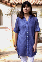 Load image into Gallery viewer, Allegra Coral Reef Print Tunic Shirt Blue

