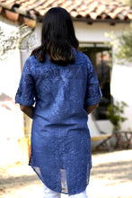 Load image into Gallery viewer, Allegra Coral Reef Print Tunic Shirt Blue

